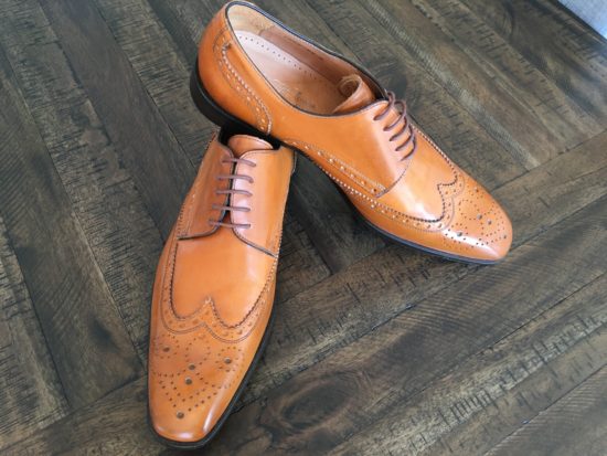 Wingtip blucher derby shoe by Saks Fifth Avenue