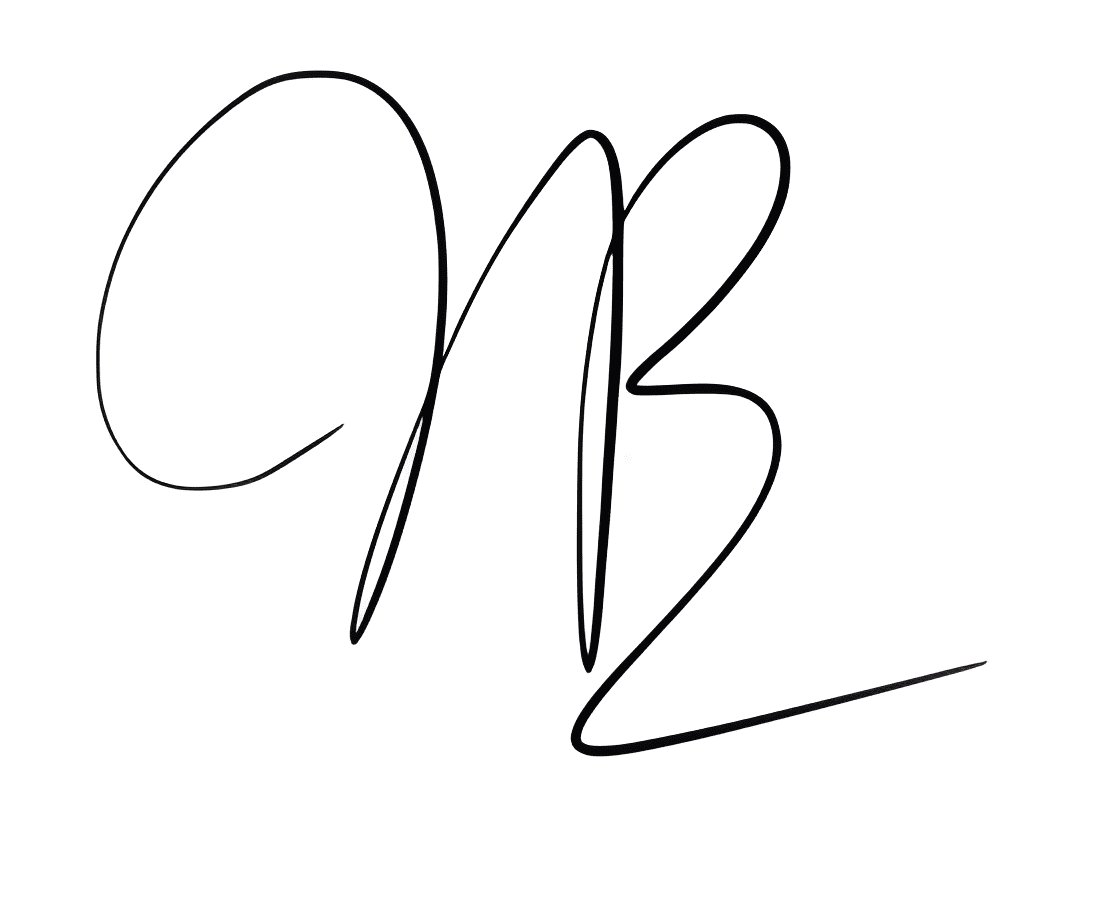 Elegant handwritten initials in black ink.